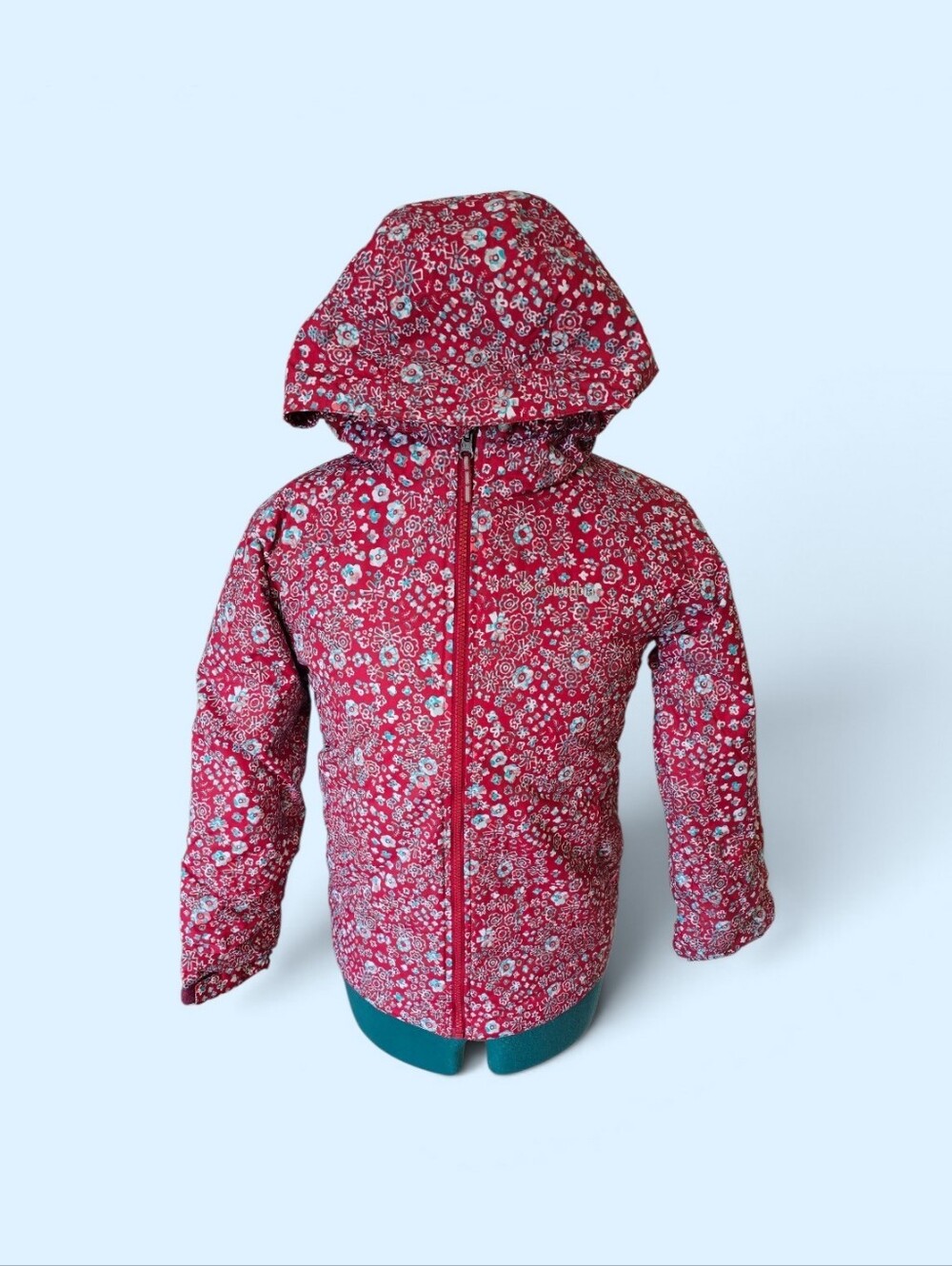 Columbia Girls' Floral Hooded Coat/Jacket, MEDIUM